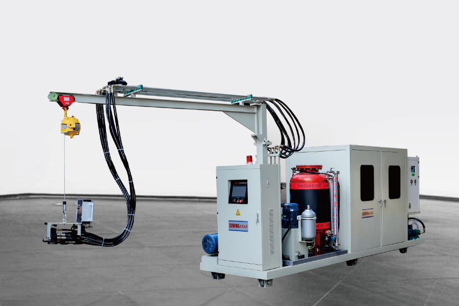 Cyclopentane polyurethane เครื่องฉีดโฟมแรงดันสูงพร้อมแทร็ก Cyclopentane polyurethane เครื่องฉีดโฟมแรงดันสูงพร้อมแทร็ก